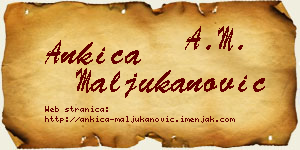 Ankica Maljukanović vizit kartica